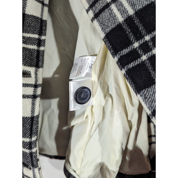 Woolrich Black White Plaid Peacoat Jacket Preppy Wool Blend Women Size S - Picture 9 of 10